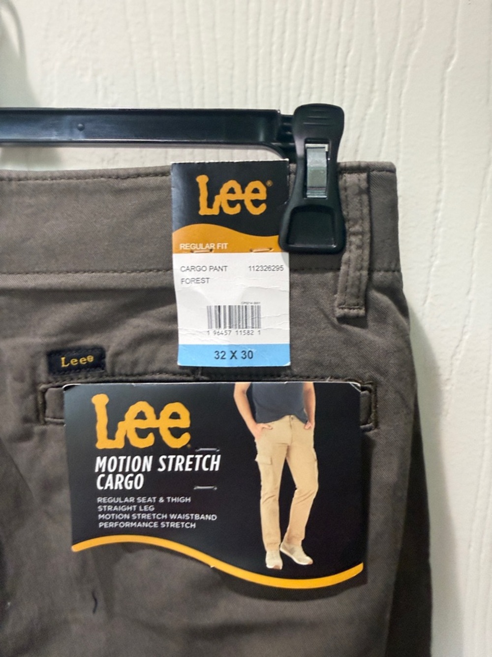 Lee Men's Motion Stretch Cargo Pant Size 32 x 30 Brown Gray Performance NWT - Picture 7 of 7